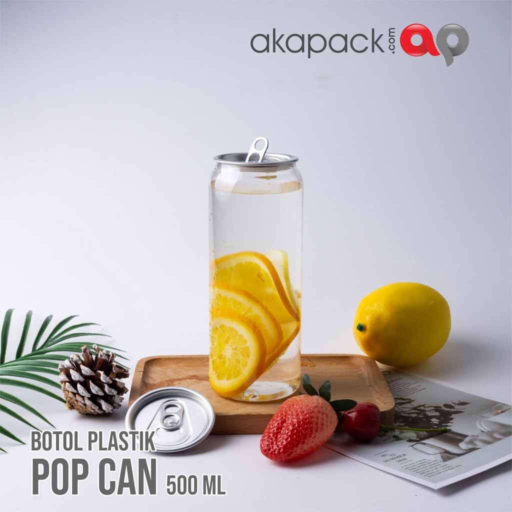 botol plastik Pet Can 500ml tutup kaleng MINIMAL 10pcs/ pop can transparan