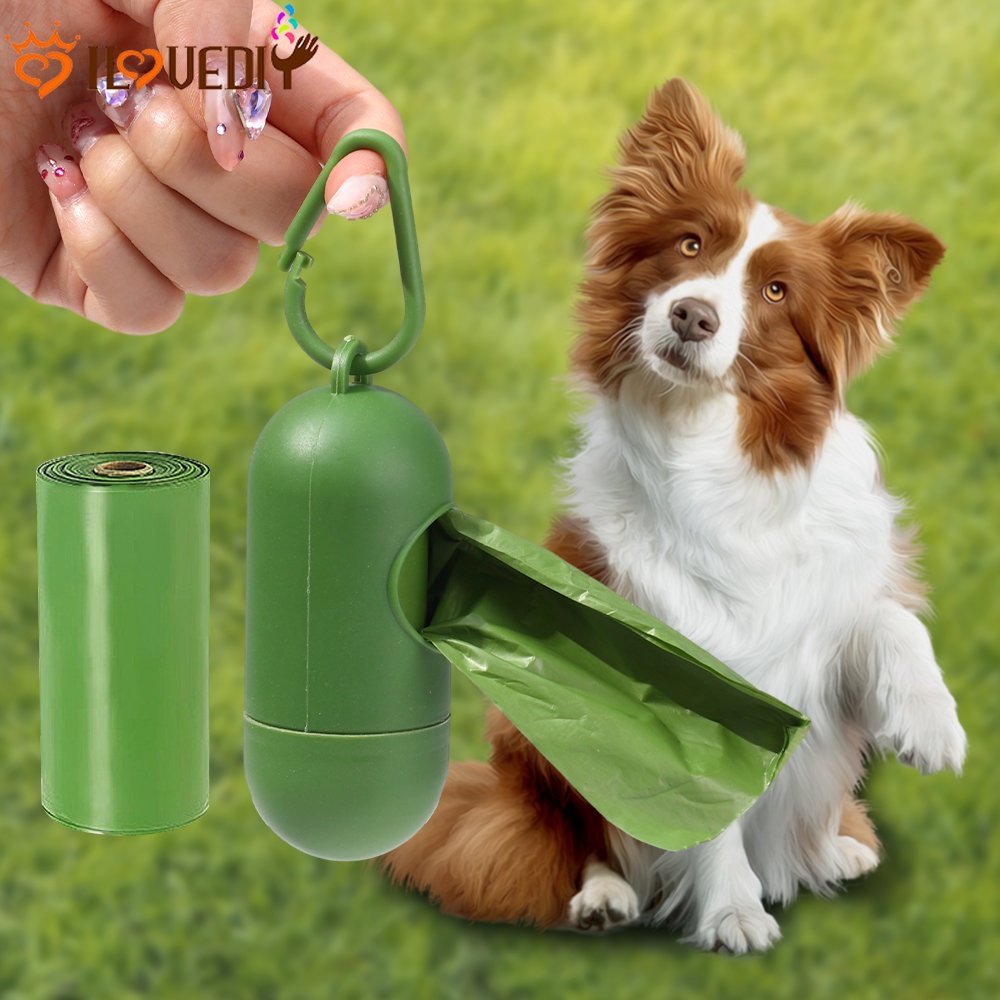 Alat Pembersih Kotoran Anjing Dogs Trash Portable/Sampah PooperTrash Hewan Peliharaan Luar Ruangan/Kantong Sampah Beraroma Kompos Anti Bocor/Pick Up Bags/Biodegradable Dog Poop Bag &amp; Dispenser