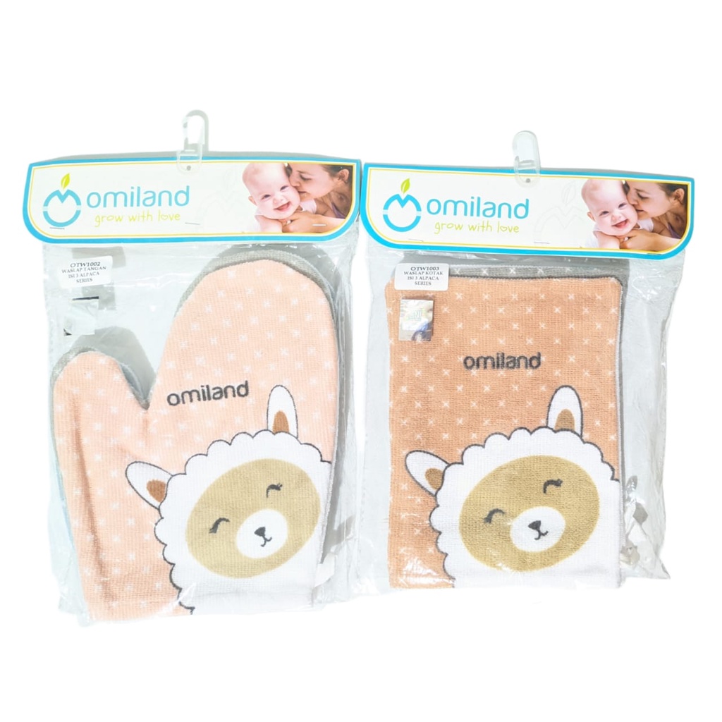 Omiland Washlap Tangan Motif Alpaca WASLAP handuk lap mandi bayi