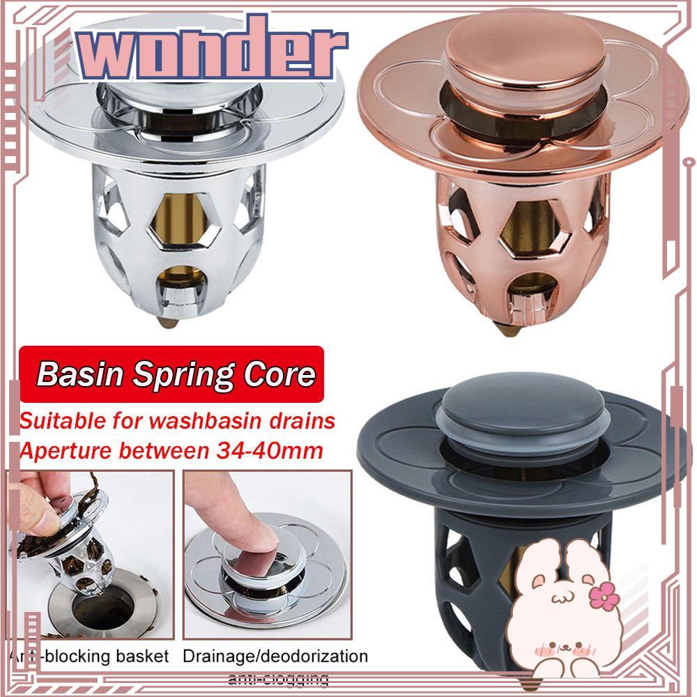 WONDER Baskom Spring Core Alat Kamar Mandi Stopper Shower Sink Saringan Wastafel Cuci Plug Penangkap Rambut Pop-Up Bounce Core