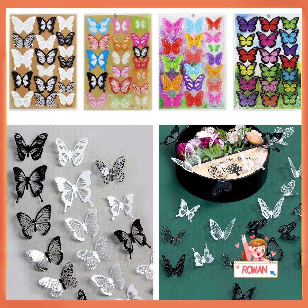 R-FLOWER 3piece Stiker Dinding 3D Hot Sale DIY Mariposas Dekorasi Kamar Home Decor