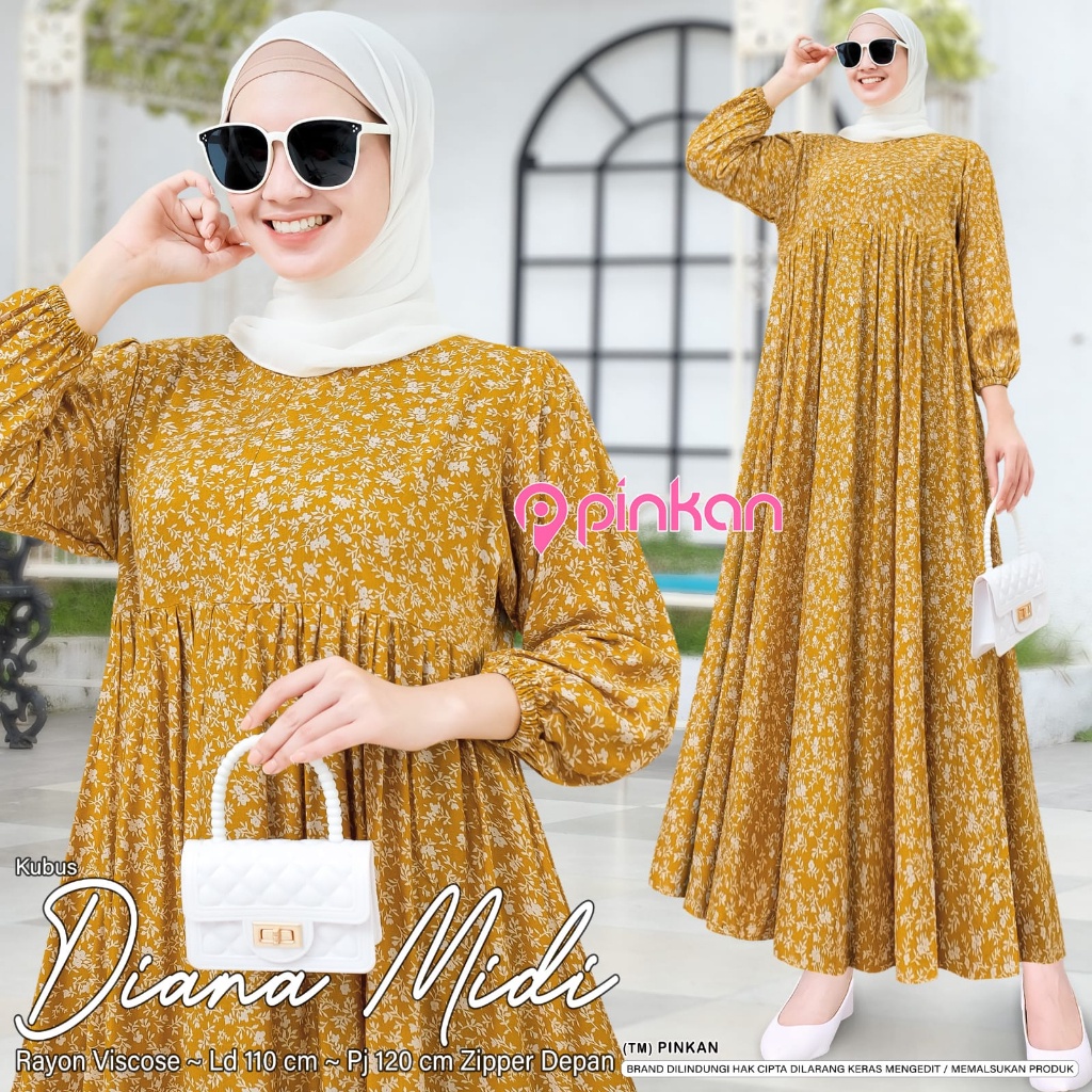 DIANA MIDI ORI PINKAN | Ld110 Rayon Viscose