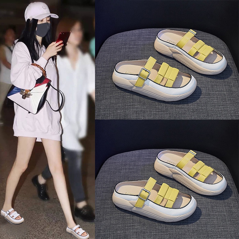 SHOEGALLERY LV0310 Sandal Gunung Wanita Tali Platform Import Korean Style Kekinian