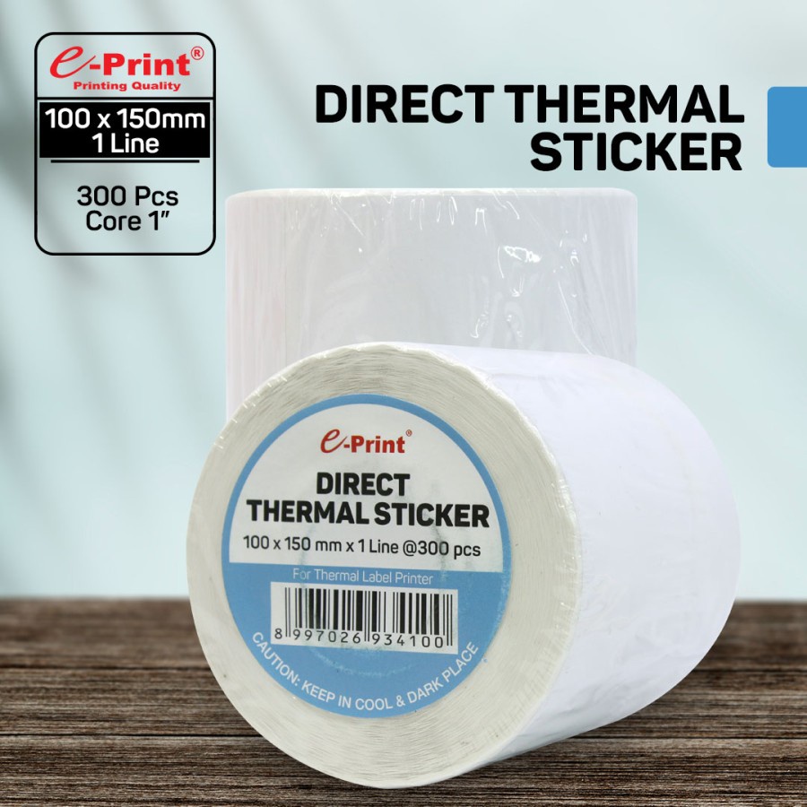 E-Print Direct Thermal Sticker Label Barcode 100 x 150 mm