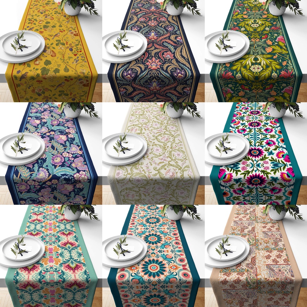 Table Runner Taplak Meja Print Motif Turkish Damira 140x40 / 230x40 / 180x33 cm - Pusat Kado Murah