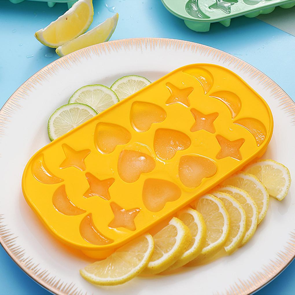 Ice Cube Tray Freezer Silikon Dapur Jelly Cetakan Pembekuan Hati Bintang Bulan Icing Food Mold Washable Maker Untuk Rumah Tangga