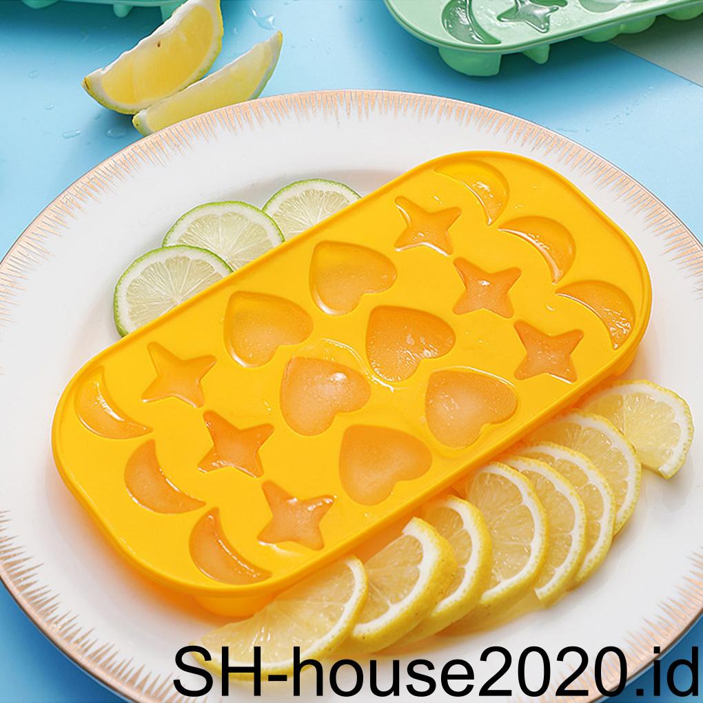 Ice Cube Tray Freezer Silikon Dapur Jelly Cetakan Pembekuan Hati Bintang Bulan Icing Food Mold Washable Maker Untuk Rumah Tangga