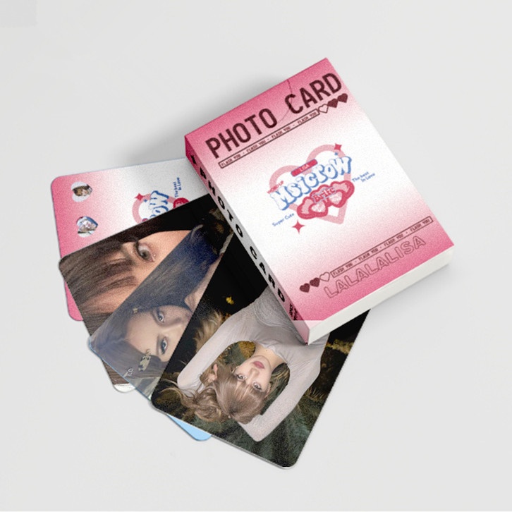 50pcs /box LISA Black-Pink Photocards Album Kartu Lomo Hitam Pink Kpop Postcards