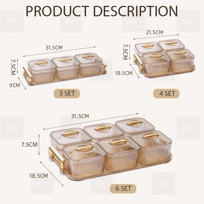 【COD】Tempat Saji Snack Cemilan Snack Tray Toples Nampan Snack Tray 3/4/6 Set