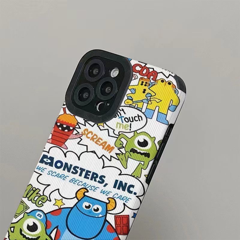 【Lamb Skin】SoftCase for IPhone 6S 7 Plus 8 Plus X XS XR XS Max 11 13 12 14 PRO Max 14 Plus 12 13 MINI Phone Case White Monster university Cartoon Cute Casing hp iPhone 13 Pro Max