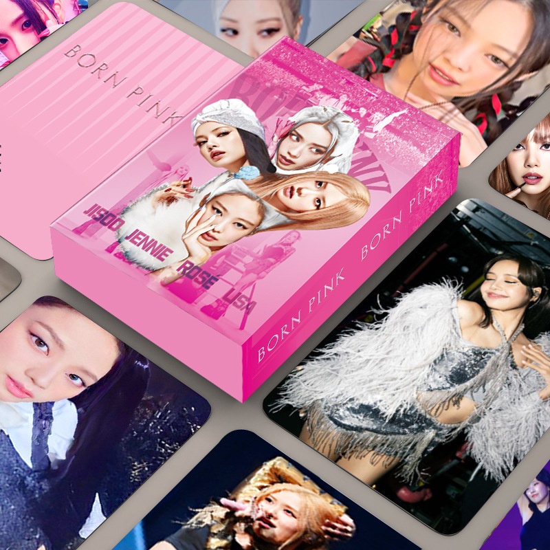 55pcs /box Hitam-Pink BORNPINK Photocards WORLD TOUR Concert Kartu Lomo LISA JENNIE ROSE JISOO Black Pink Kpop Postcards