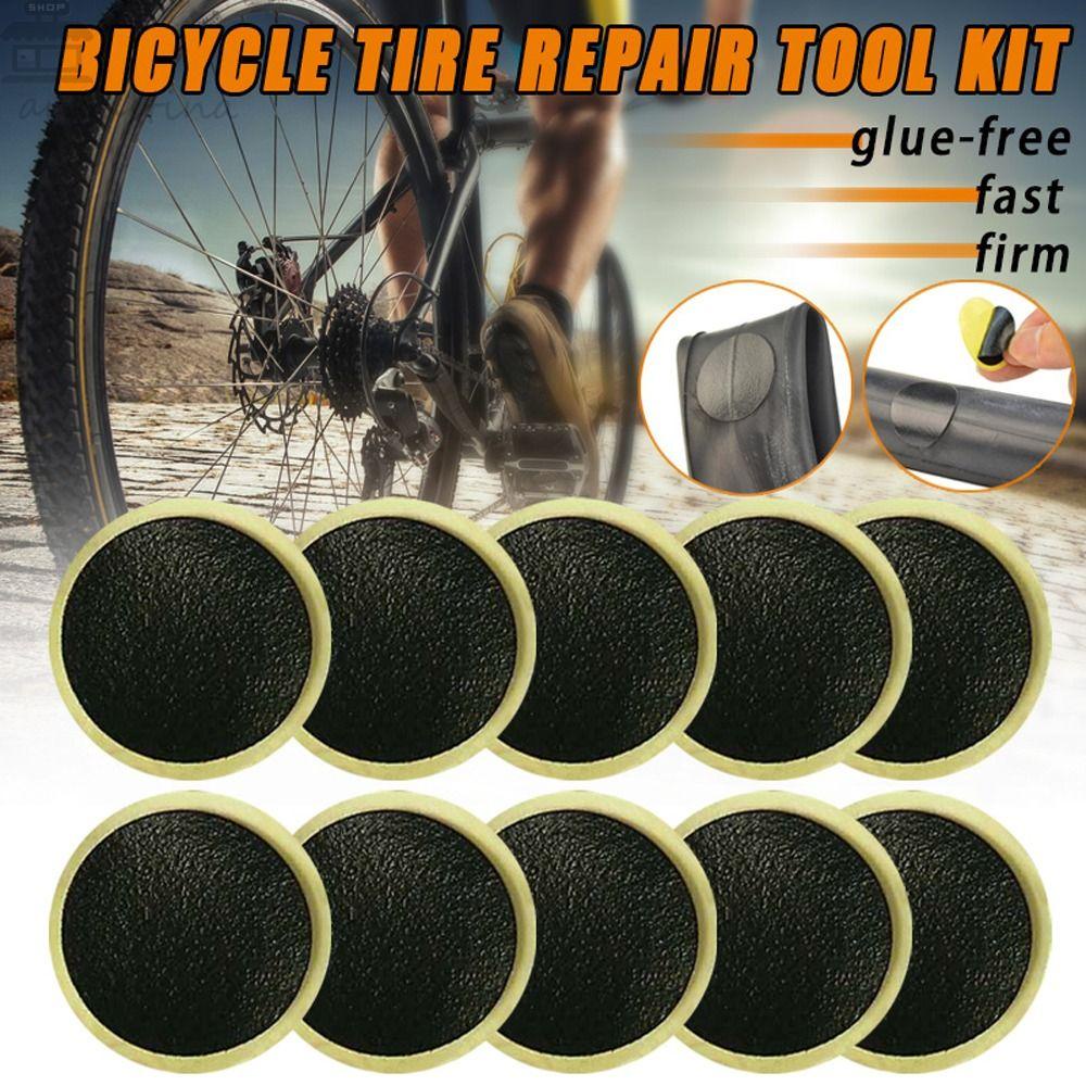 AUGUSTINA Patch Ban Sepeda Aksesoris Sepeda Bicycle Repair Accessories Road Bike Round Tire Patch Sepeda Jalan Gunung Tanpa Lem Alat Perbaikan Ban