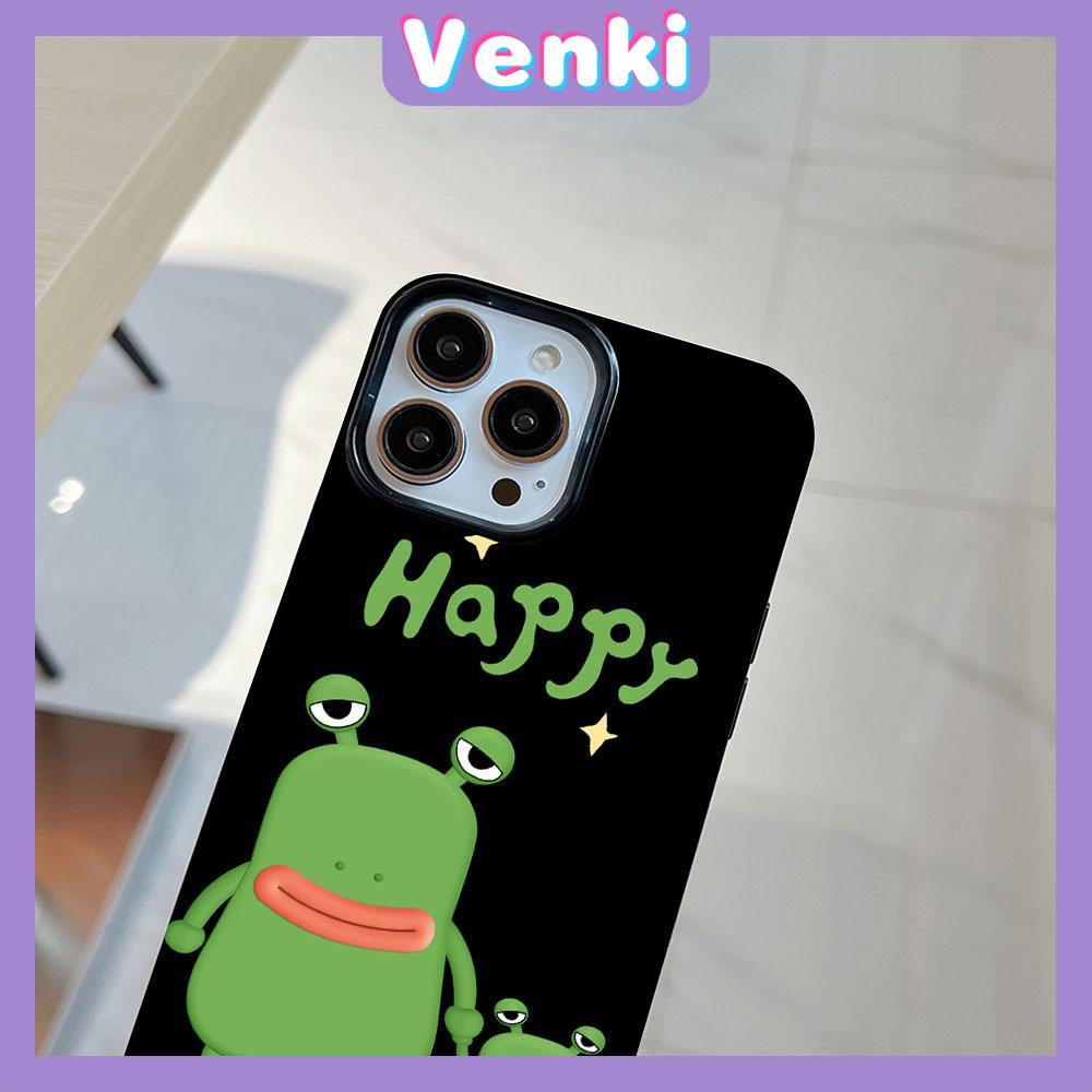 VENKI - For iPhone 11 iPhone Case Black Pink Gloss TPU Soft Shockproof Protection Camera Cute Sausage Mouth Frog Compatible with iPhone 14 13 Pro max 12 Pro Max xr xs max 7 8Plus