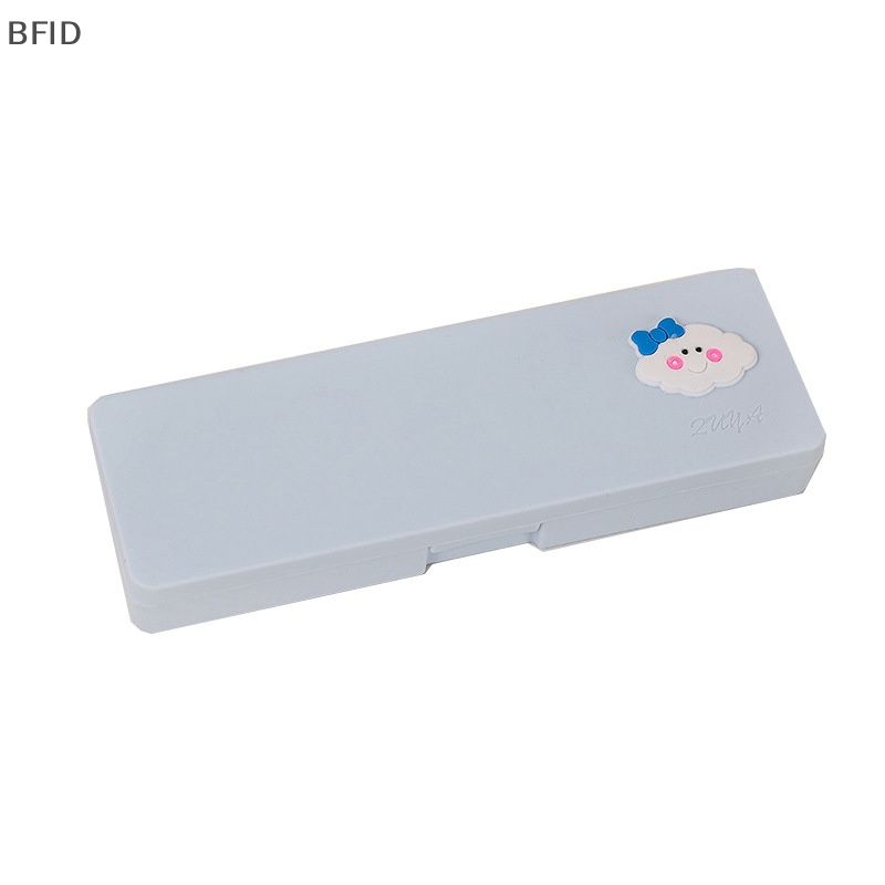 [BFID] Kartun Lucu Frosted Pensil Case Sederhana Plastik Portable Tahan Air Kotak Tempat Pensil Penyimpanan Perlengkapan Alat Tulis Belajar Tempat Pensil [ID]