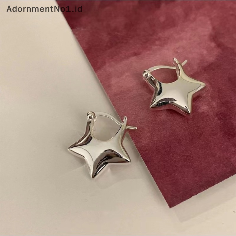 [AdornmentNo1] 1pasang tren bintang logam Pentagram anting pejantan untuk wanita gadis cincin telinga keberuntungan Statement Earings perhiasan pesta