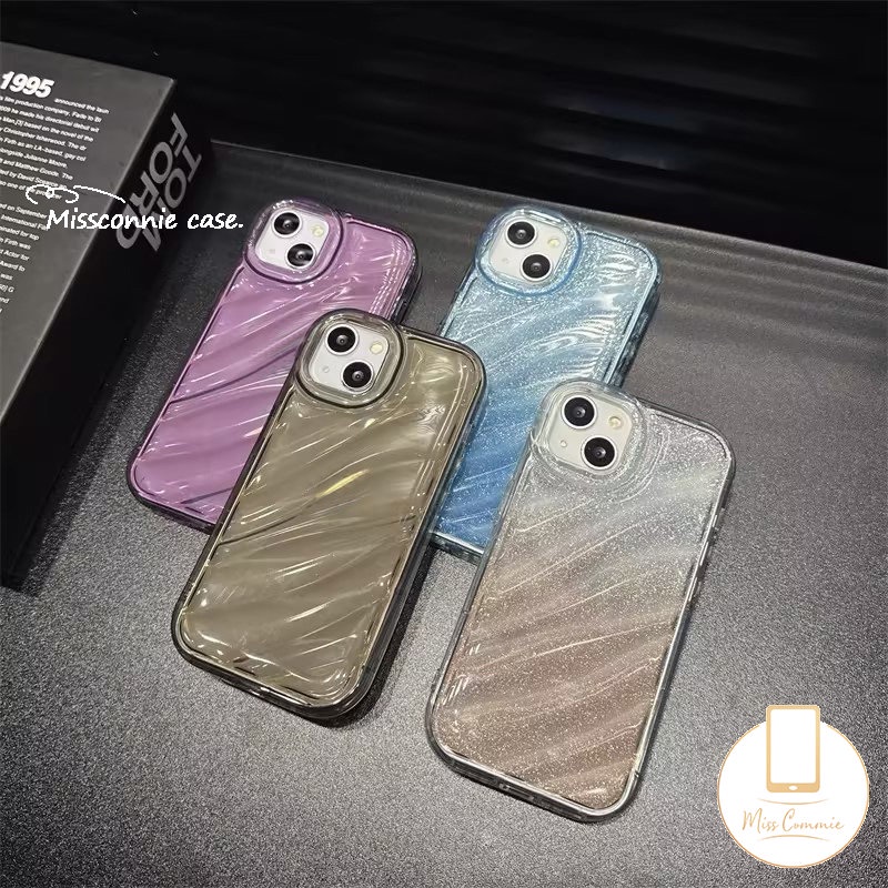 Casing Langit Berbintang Fantasi Kompatibel Untuk IPhone 7 8 6S 6 Plus 11 13 12 14 Pro MAX XR 7Plus X XS MAX SE 2020 Pola Korugasi Stereo Pola Gradien Mewah Warna Kartu Laser Penutup Lembut