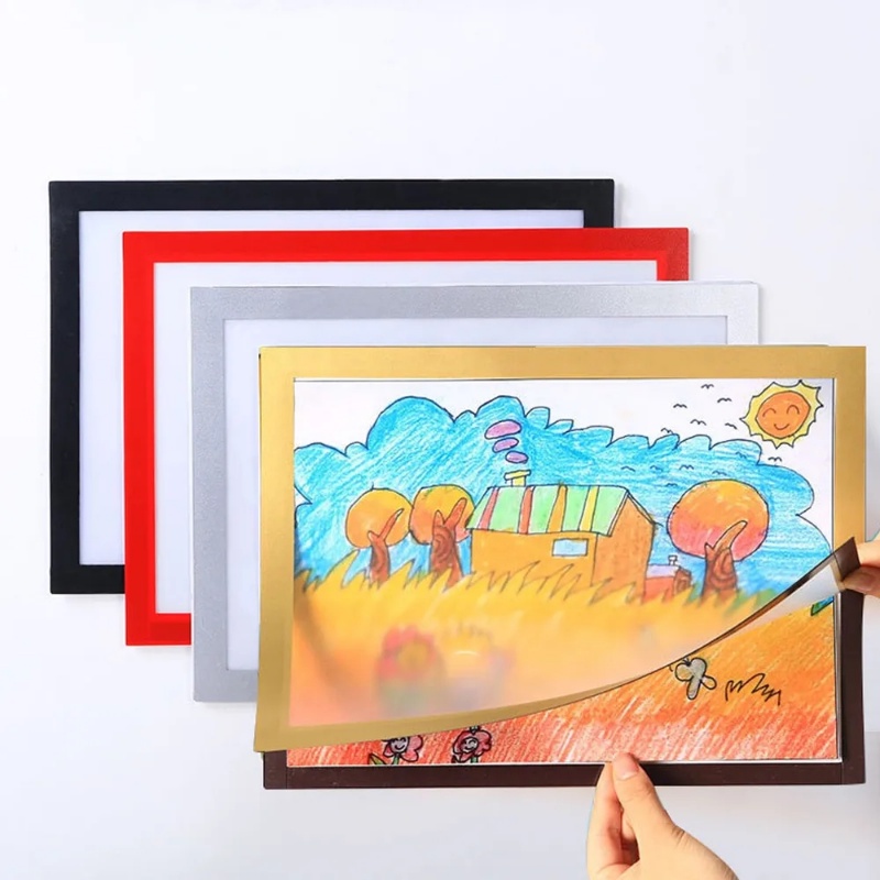 A4 Transparent PVC Magnetic Picture Frame/ Multifunctional Document Certificate Dust-proof Protective Sleeve