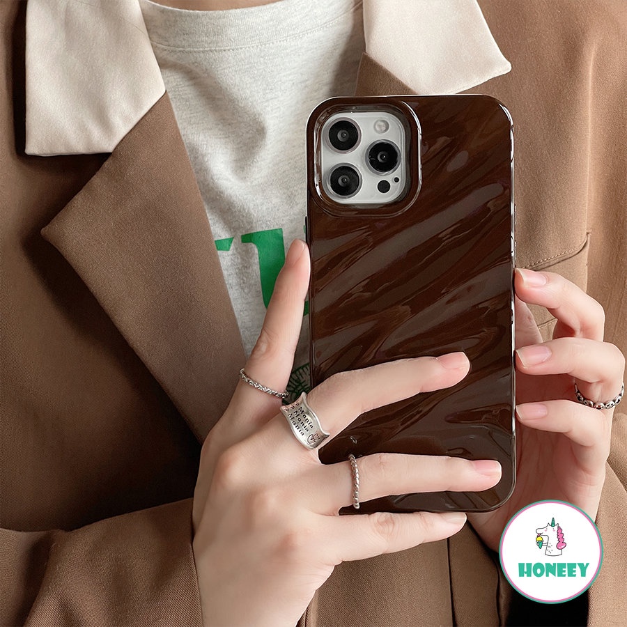 Retro Chocolate Fold Art Phone Case Compatible for IPhone 14 13 12 11 Pro Max Xr Xs Max 6/7/8 Plus SE Case Cute Soft Cover