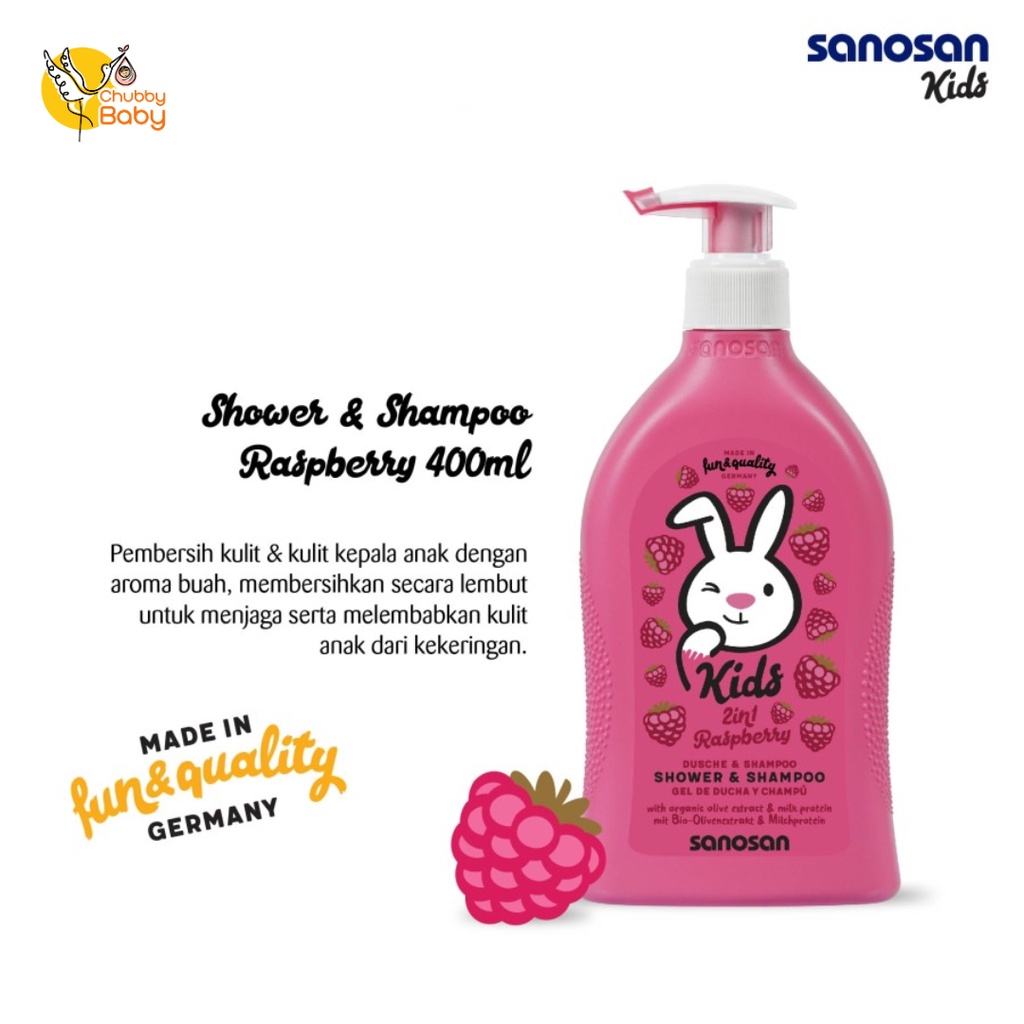 SANOSAN KIDS - Shower &amp; Shampoo 400ml | Sabun dan Shampo anak