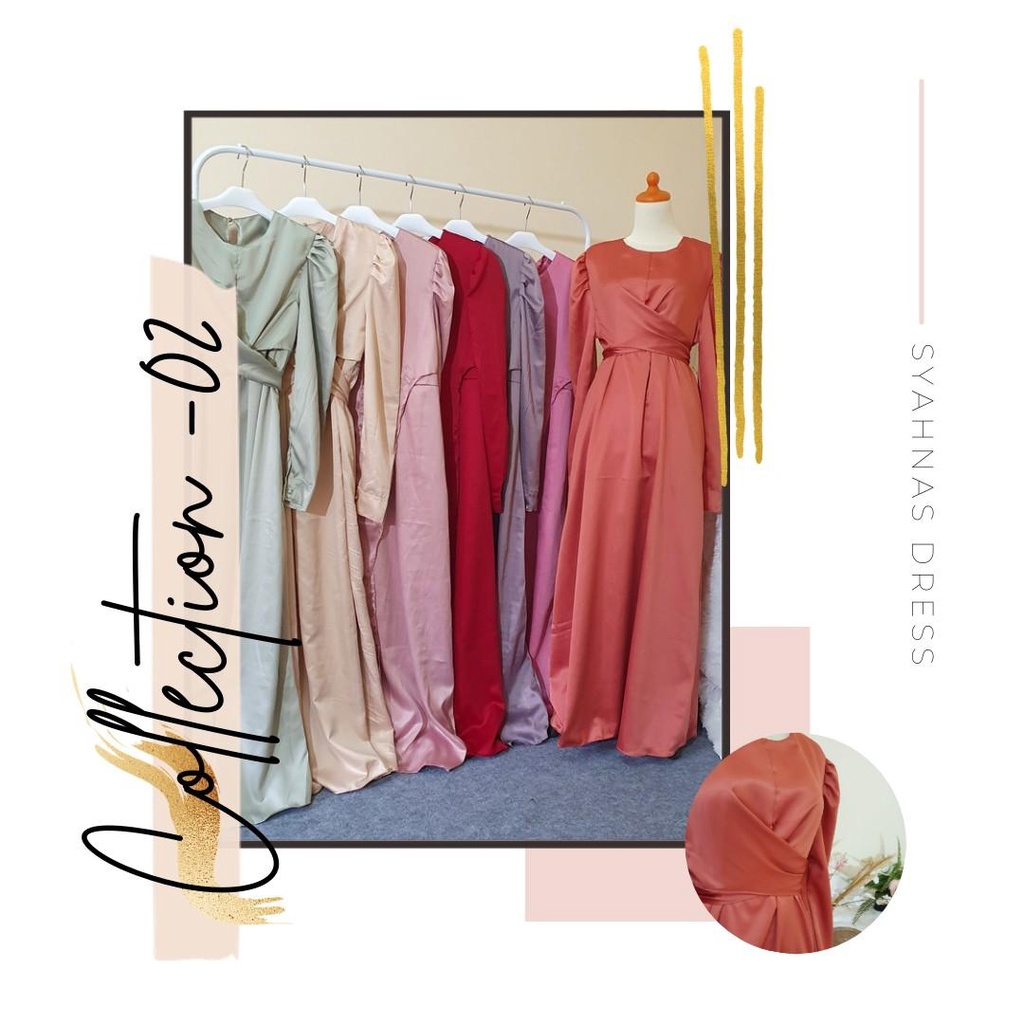 Syahnas dress / Gamis syahnas / gamis satin / gamis slik / gamis shimmer / gamis modern