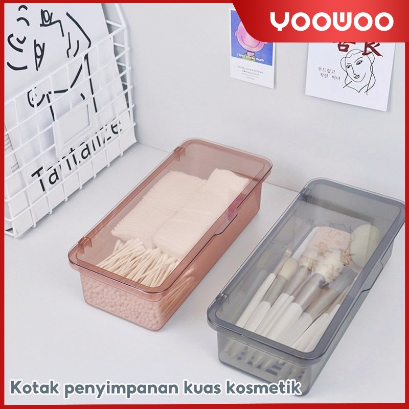 Kotak penyimpanan kuas kosmetik / Transparan dan tahan debu / Kotak penyimpanan kosmetik berkapasitas besar