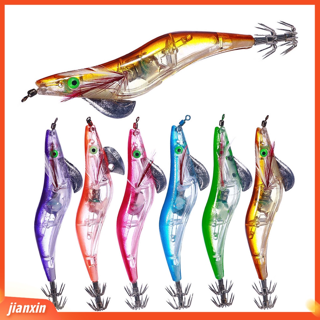 (In Stock) 12.8cm /21g Simulasi Udang Umpan Bercahaya 3D Mata Tahan Air Tajam Kait Multi Kait Malam Memancing Anti-escape Stainless Udang Umpan Alat Memancing