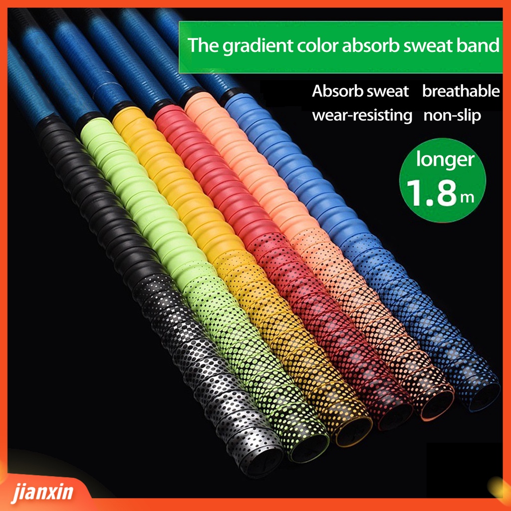 (In Stock) 1roll 1.8m Grip Winding Strap Resilient Non-slip Moisture-wicking Gradient Dazzling Fishing Rod Grip Wrap Band Alat Pancing