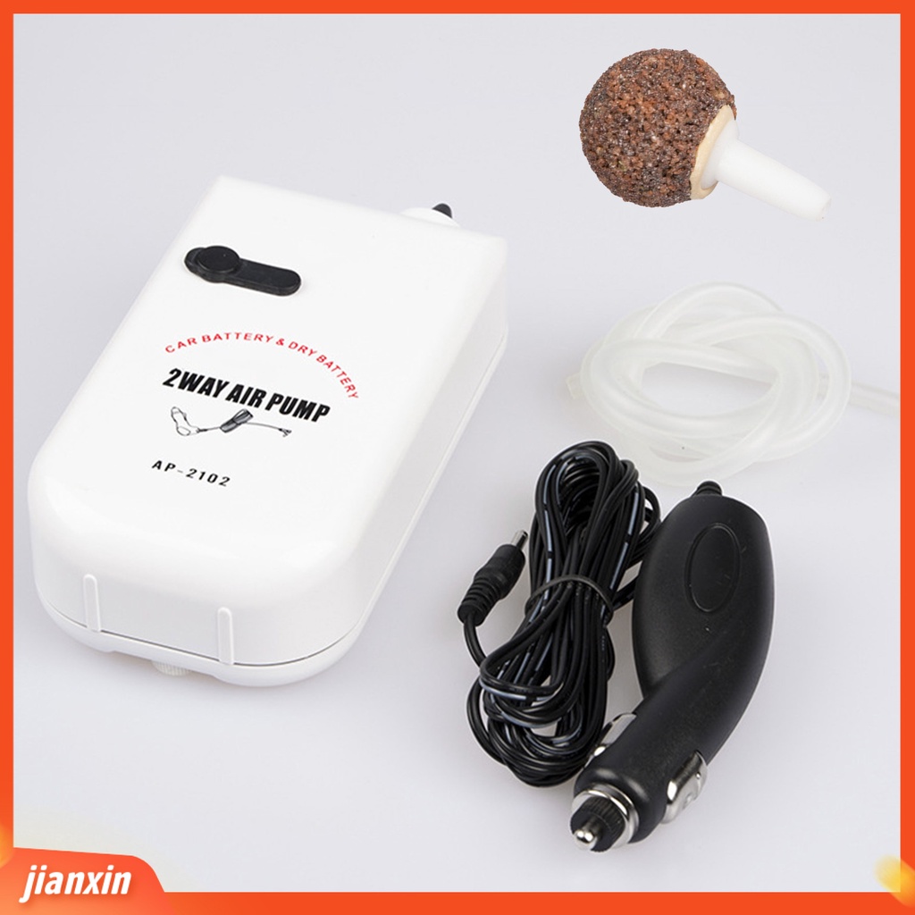 (In Stock) AP-2102 Pompa Udara Kompatibel Mobil Kecepatan Ganda Gelembung Batu Luar Ruangan Portabel Memancing Air Pump Oksigen Aerator Untuk Angling