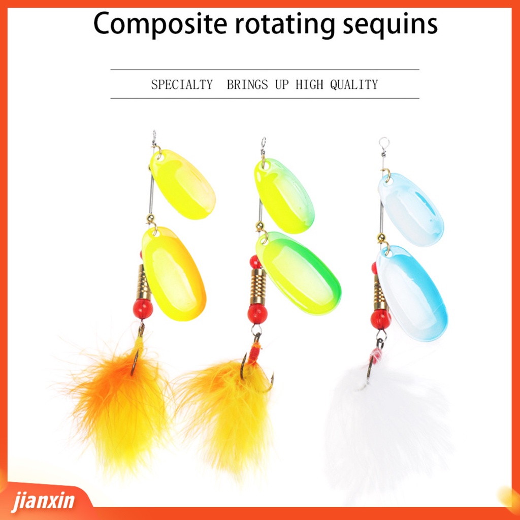 (In Stock) 10cm 17g Spinner Sequin Lures Warna Cerah Eye-Catching Zinc Alloy Forging Perawatan Berputar Sequin Lure Untuk Angling