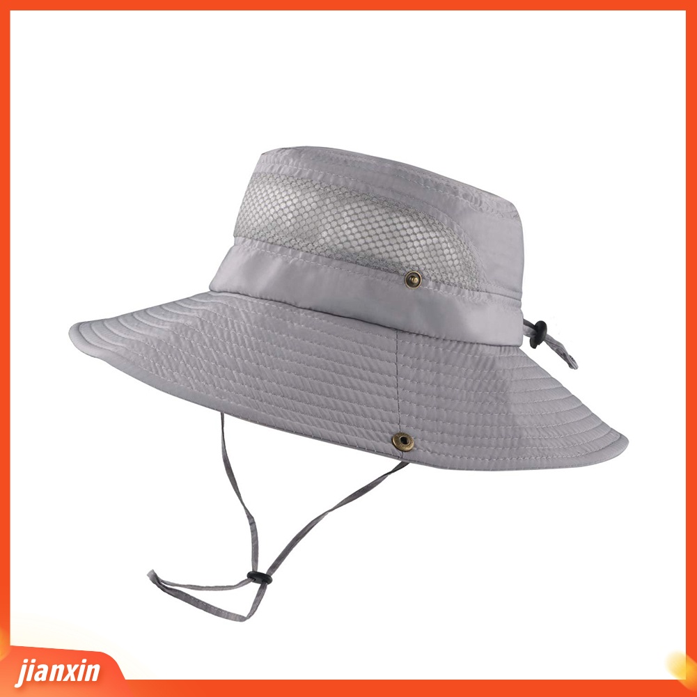 (In Stock) Musim Panas Outdoor Memancing Mendaki Perlindungan Matahari UV Pinggiran Lebar Topi Olahraga Topi Bucket