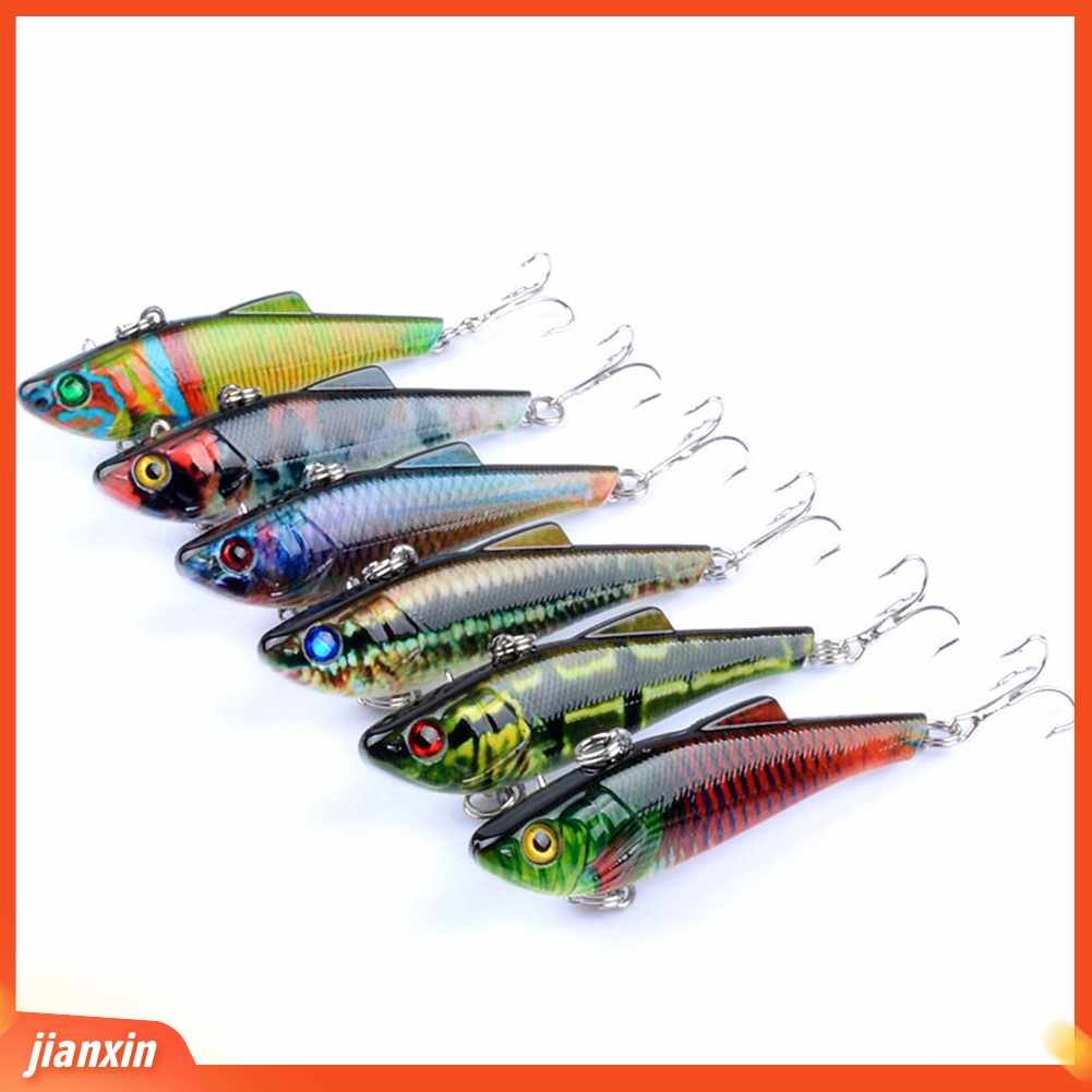 (In Stock) 7cm /6.6g VIB Lifelike Fishing Lure Tackle Plastik Umpan Buatan Warna-Warni Keras