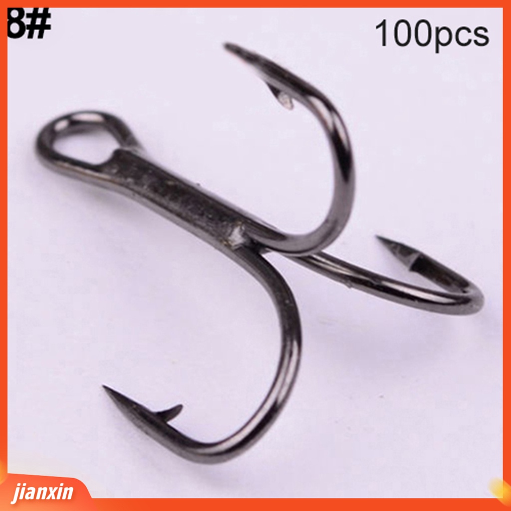 (In Stock) 100Pcs Kait Treble Baja Karbon Tinggi7Ukuran2/4 /6 /8 /10 /12 Fishhook Tackle