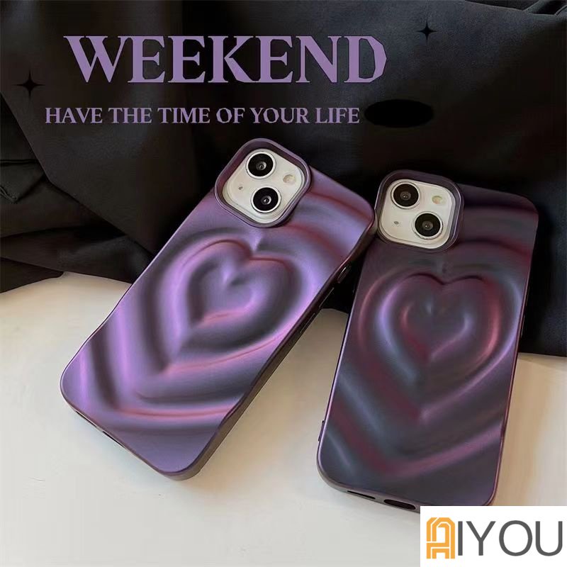 3D LOVE Textured Case For IPHONE 11 12 13 14 PRO MAX  PLUS Casing Lucu Cool Simple Hati Heart Chrome Chromic Camera Protection Full Pattern Motif Luxury Classy