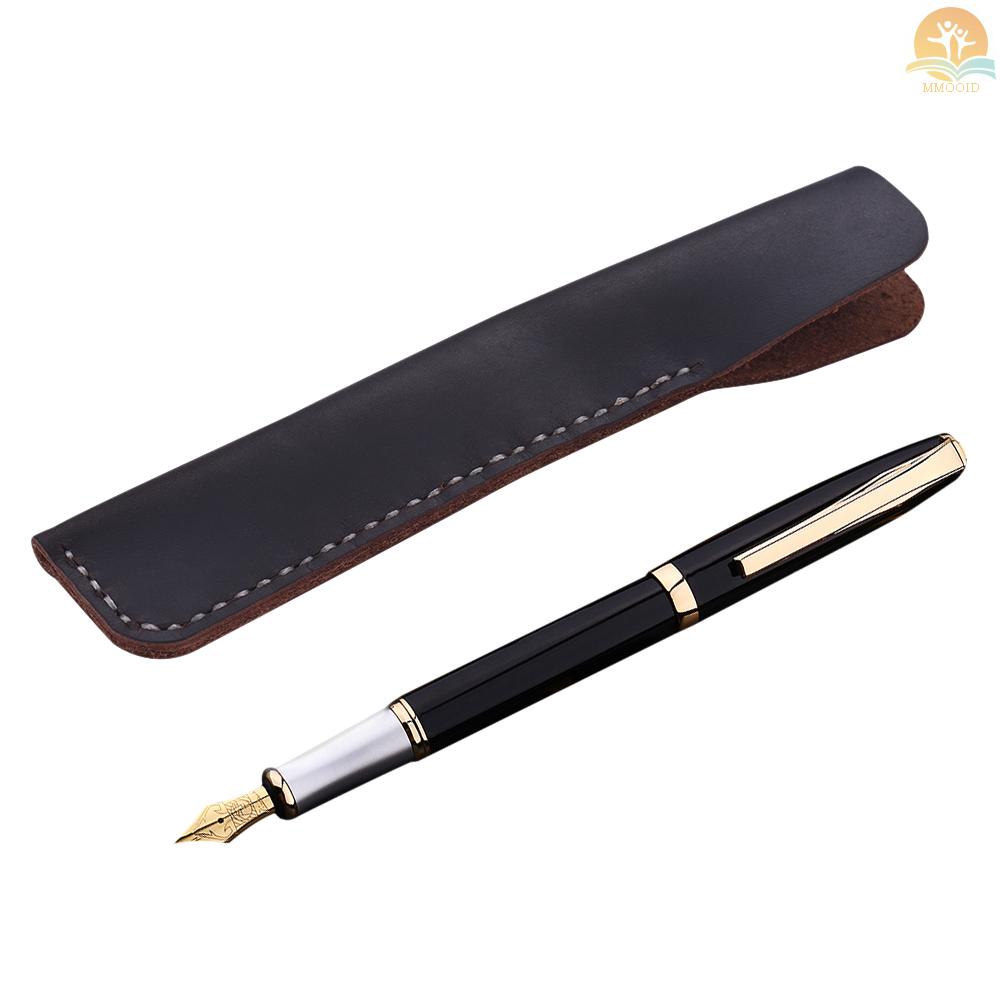 In Stock Handmade Leather Pen Case Fountain Sleeve Bag Vintage Pouch Untuk Single Pen Stylus Ballpoint 6.3 * 1.2 '''