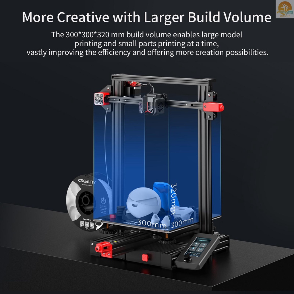 In Stock Creality 3D Ender-3 Max Neo Desktop 3D Printer FDM 3D Printing 300x300x320 mm Cetak Ukuran Dengan Stabil Ganda Z-axis 4.3 ''Layar Knob Warna Full Metal Extruder Support Resum