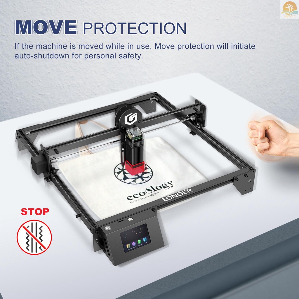 In Stock Lebih Panjang Ray5 10W Laser Engraver Dengan Area Ukiran 400x400mm 3.5 ''Touchscreen 32-bit Motherboard Dukungan App WIFI USB Data Kartu TF 0.06 * 0.06mm Laser Spot DIY Laser Mark