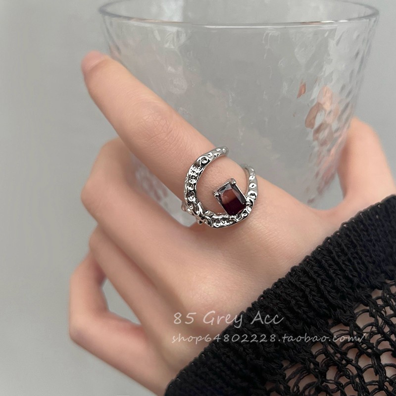 Cincin Zircon Geometris Bahan Alloy Fashion Untuk Wanita