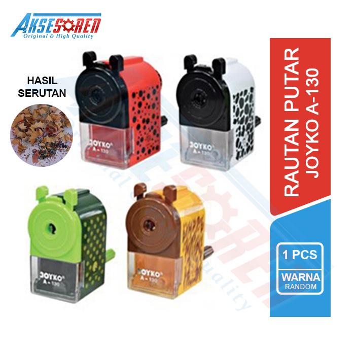 

Rautan Pensil Putar Otomatis Joyko A-130/1 pcs / Serutan / Penserut / Penyerut / Pengserut / Kerokan