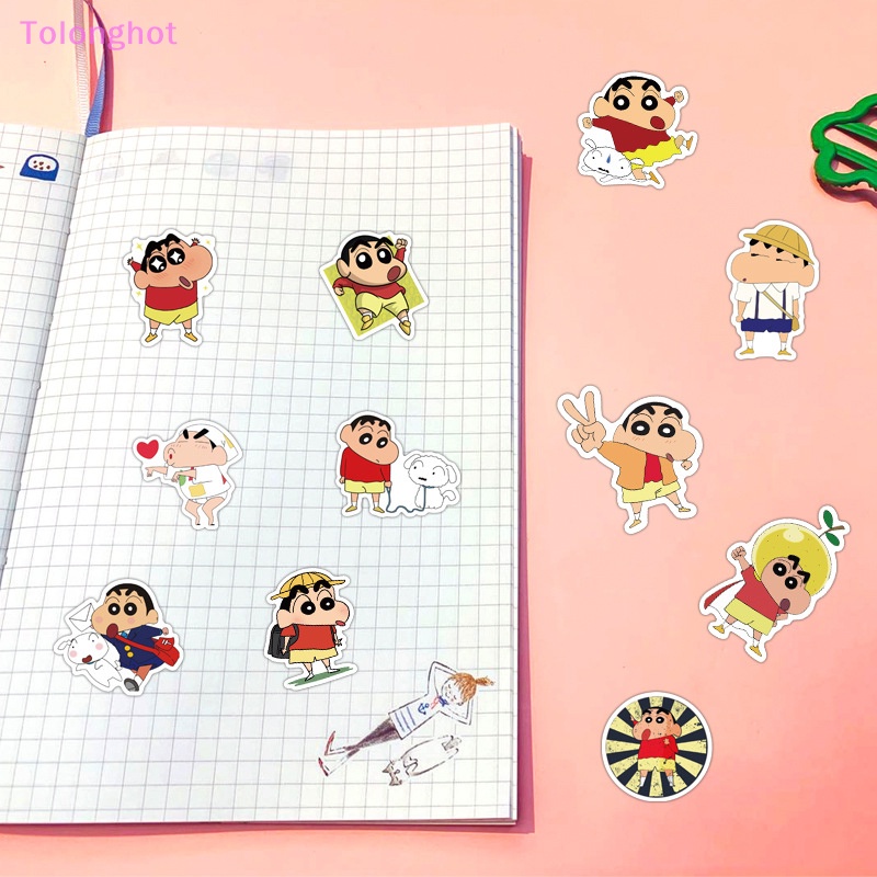 Tolonghot&gt; 50Pcs Kartun Anime Crayon Shin-chan Stiker Untuk Koper Mobil Gitar Laptop Telepon Notebook DIY Dekorasi Tahan Air Stiker Mainan well