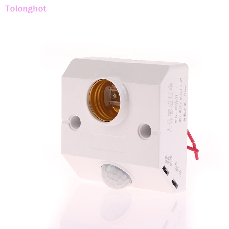 Tolonghot&gt; Untuk Smart 220V E27 LED Lamp Base Holder Tubuh Manusia Induksi Sensor Gerak Inframerah Dengan Saklar Kontrol Cahaya Bohlam Soket Adaptor Sumur