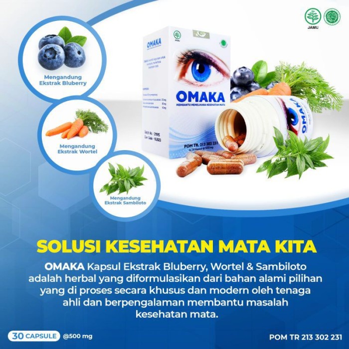 OMAKA - Isi 30 Kapsul /Herbal Mata plus Minus /Katarak /Rabun Jauh