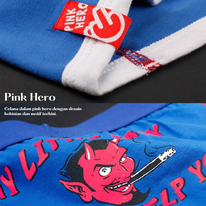 Boxer Pria Katun PINK HERO Celana Dalam Katun Cowok Polos Size M to XXL