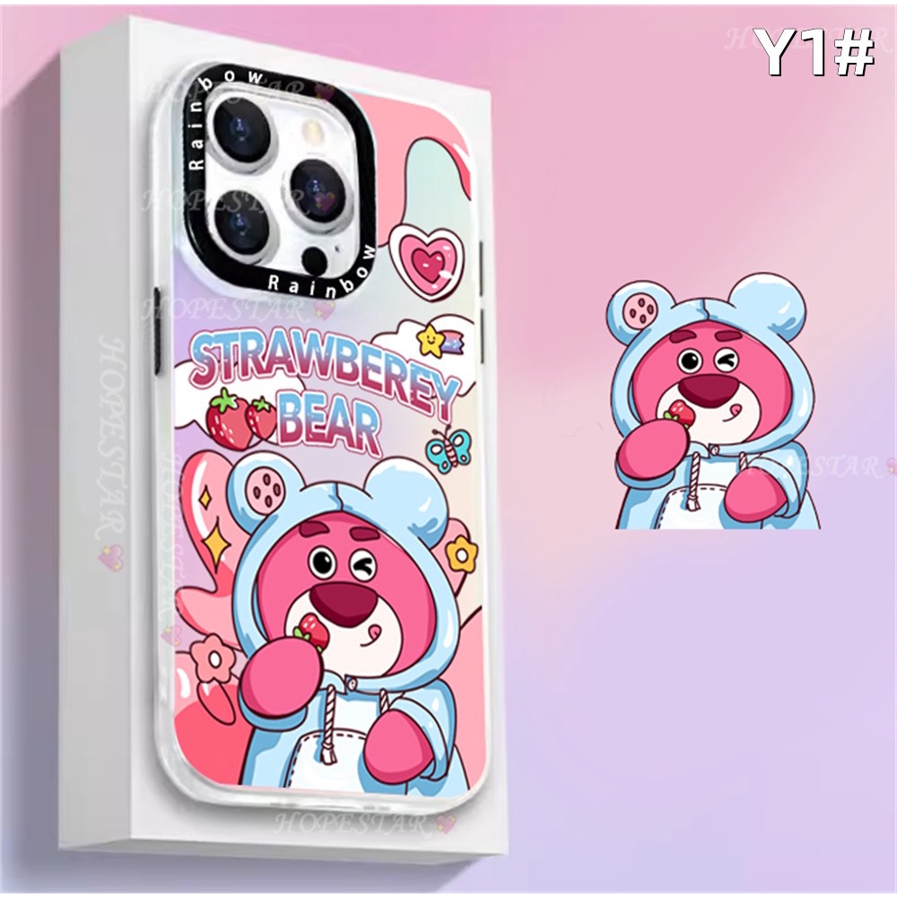 IPHONE Casing Kartun Untuk Iphone14 14 Pro Max14 Plus 13Pro MAX 13Pro 13ProMax 12 12ProMax 11 11Pro 11ProMax XS MAX XR Strawberry Bear Dan Winnie the Pooh Warna Warni Gradasi Hard Cover