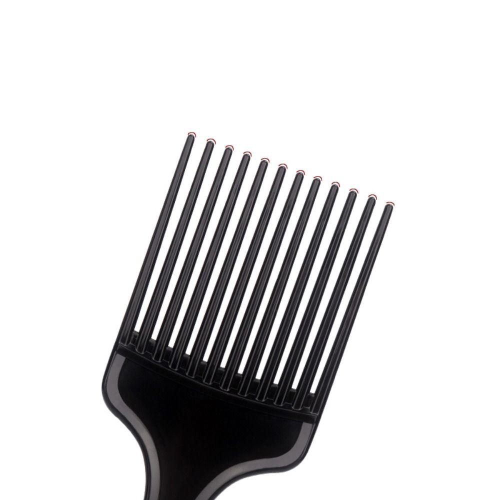 Sikat Rambut Garpu Gigi Lebar Hitam, Sikat Rambut Garpu Gigi Lebar Hitam, Keriting Afro Pijat Profesional Anti-Statis Pick Sisir Wanita/Pria