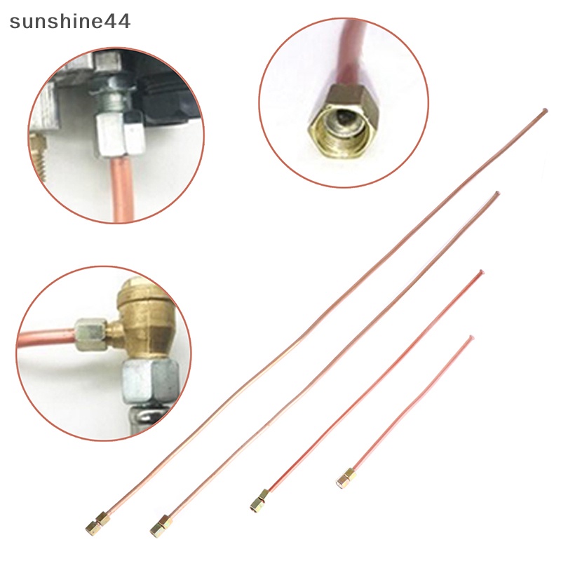 Sunshine G1 /8 9mm Kompresor Angin Exhaust Tube Pengganti 200 /400 /600 /800mm Hex Nut Copper Tone Aksesoris Kompresor Angin Sparepart Pompa Oli Kompresor Angin Connecg Pipa ID