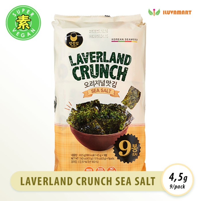 

✨Ready Stok✨ - Manjun Laverland Crunch Sea Salt 4.5gx9 Korean Seaweed Nori Rasa Asin