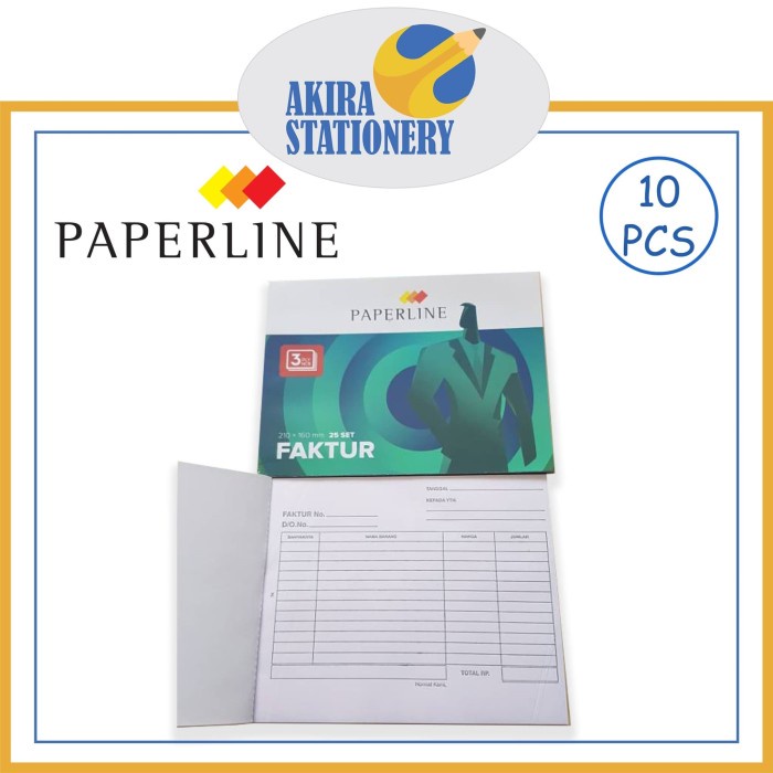 

✨BISA COD✨ -BUKU NOTA FAKTUR PAPERLINE 3 PLY / 3 RANGKAP (12 PCS)