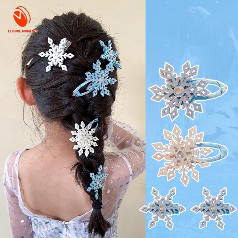 2pcs Snowflake Wanita Kristal Berlian Imitasi Hair Pin Klip Jepit Rambut Barrette2023