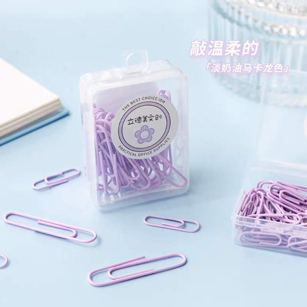 

28mm 50mm Klip Kertas Pastel / Colorful Magnetic Paper Clip Cute Clipper 3