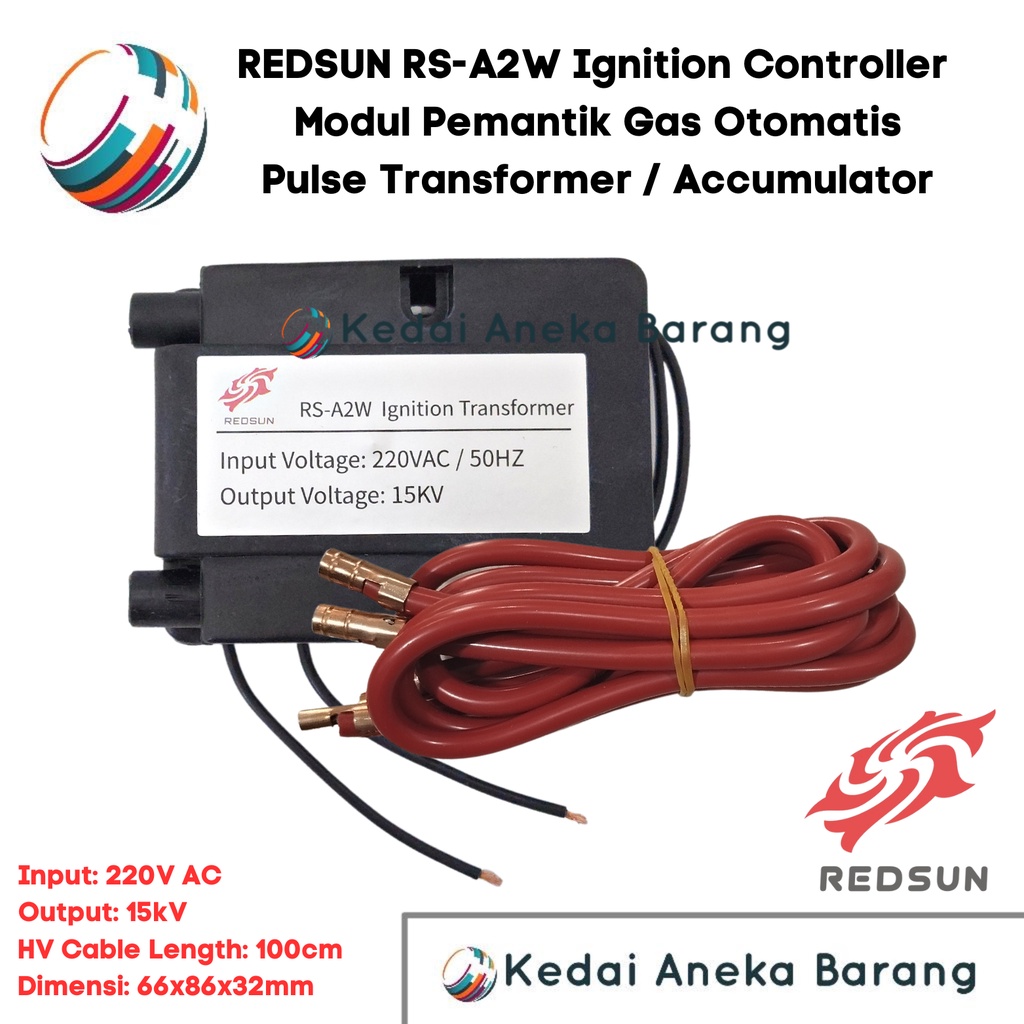 REDSUN RS-A2W Ignition Controller 220V AC Module Modul Pemantik Pematik Gas LPG NG Kontroler Igniter